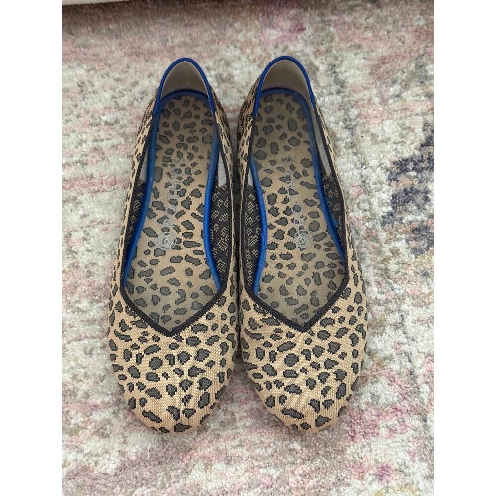 ROTHY’S Women’s Sz 10 The Daily Flat Cheetah Print Ballet Flats Leopard Brown - Picture 2 of 6
